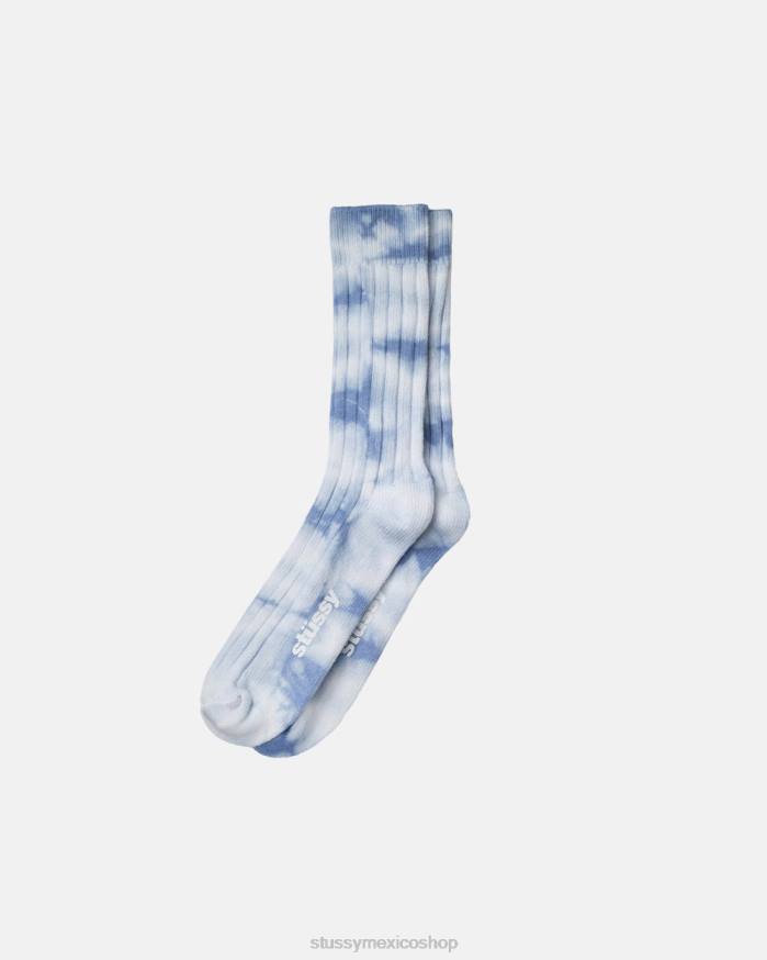 medias calcetines de canalé teñidos unisexo azul STUSSY 64PX458