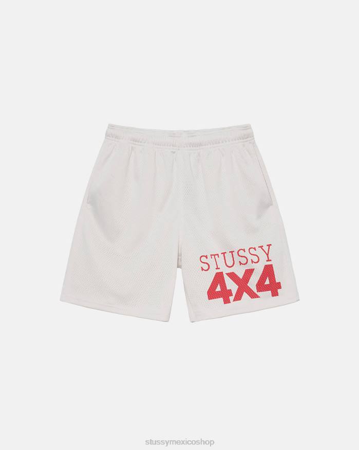 bermudas malla 4x4 corta unisexo hueso STUSSY 64PX303