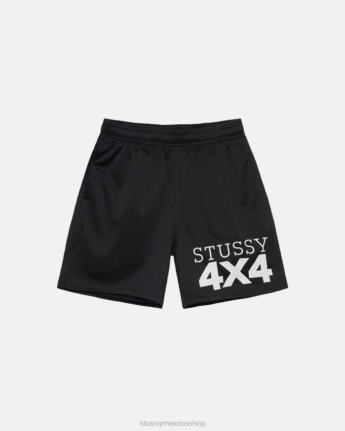 bermudas malla 4x4 corta unisexo negro STUSSY 64PX301