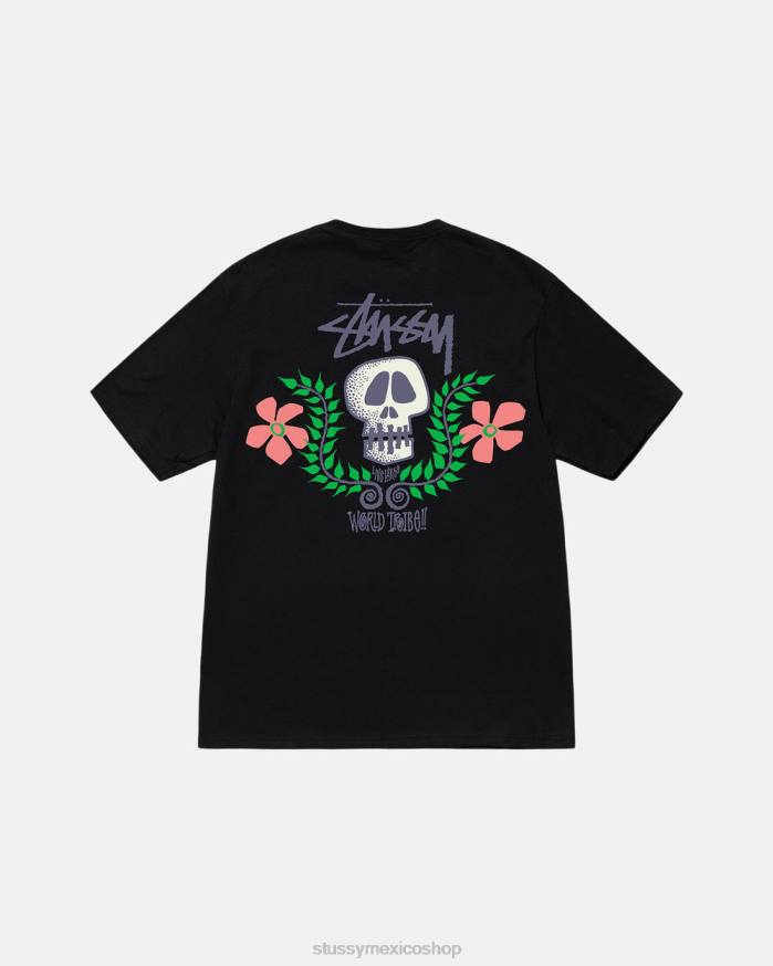 camisetas camiseta con escudo de calavera unisexo negro STUSSY 64PX48