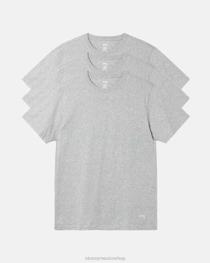 camisetas camiseta - paquete de 3 unisexo brezo gris STUSSY 64PX90