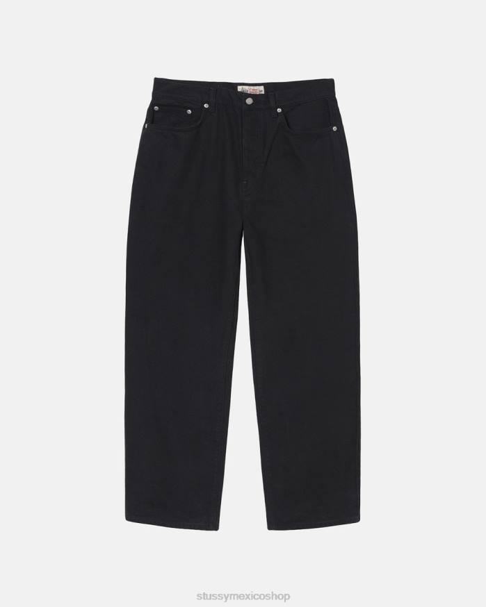 pantalones jeans grandes sobreteñidos unisexo negro STUSSY 64PX327