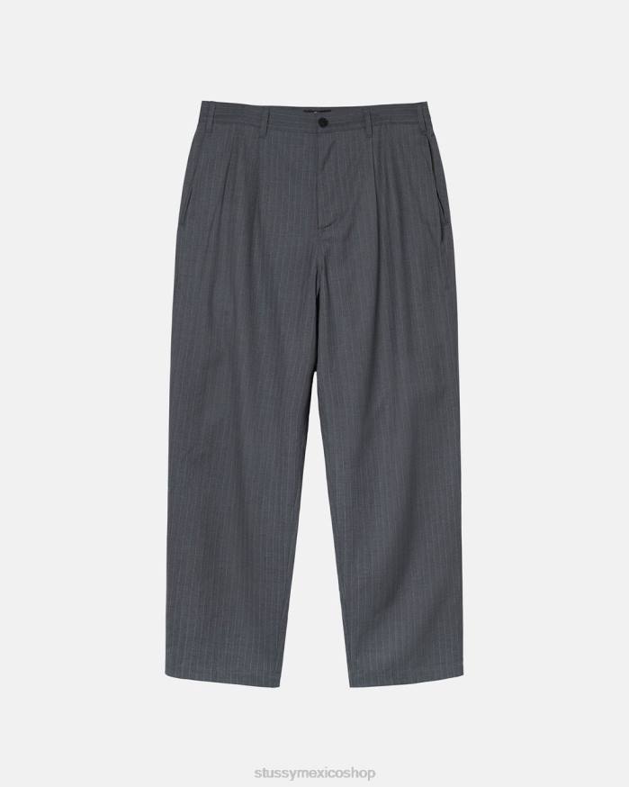 pantalones pantalones plisados ​​con volumen a rayas unisexo gris STUSSY 64PX307