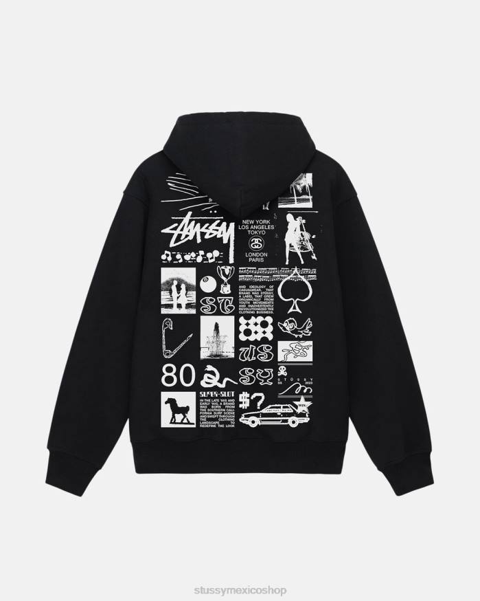 sudores sudadera con cremallera sara unisexo negro STUSSY 64PX166