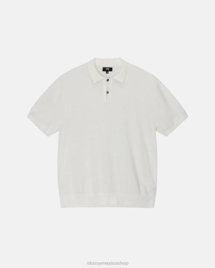 tejidos jersey texturizado ss polo unisexo hueso STUSSY 64PX249